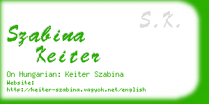 szabina keiter business card